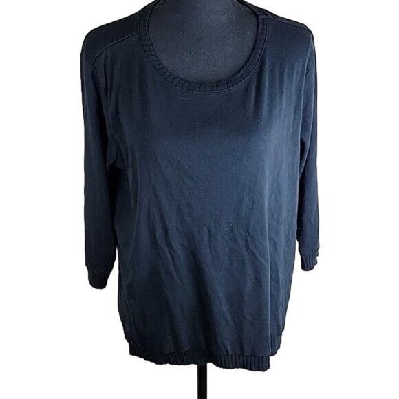 Dress Barn Sunday Womens Pullover Oversize Sweater size L Black Loungewear Relax - Picture 1 of 10